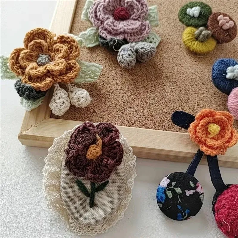 Handmade Flower Crochet Fabric Flower Brooch Pin For Women And Girls  Fashionable And Sweet Accessory From Littledream1986, $2.16